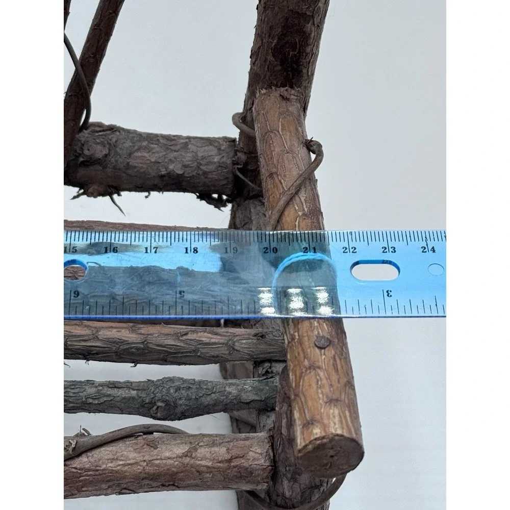 Vintage 12 In H Miniature Hand Made Rustic Wooden Twig Folk Art Rocking Chair